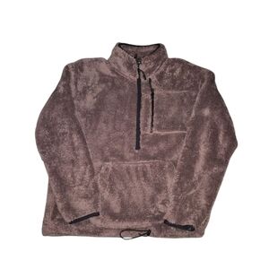 Victoria’s Secret Pink Women’s Mauve faux Fur Half Zip Pullover Fleece Jacket S